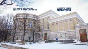U of T Engineering Season's Greetings Sandford Fleming Virtual Background