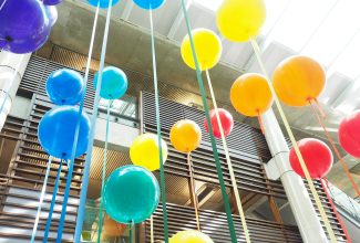 dyp-balloons-3 Rainbow balloons inside the Bahen Centre