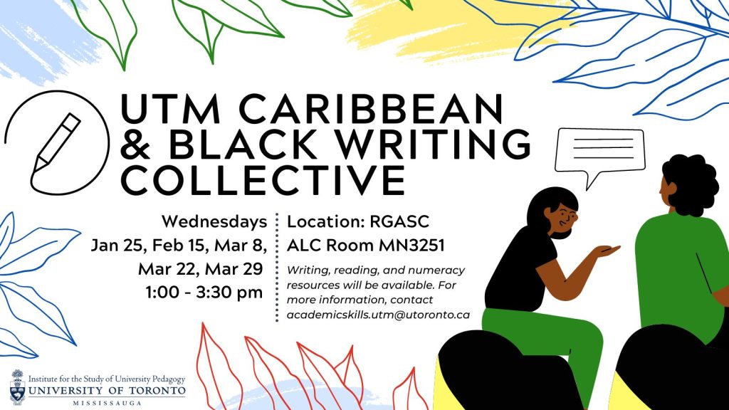 UTM Caribbean and Black Writing Collective banner